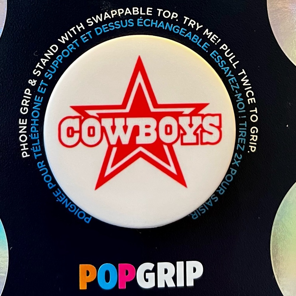 Dallas Cowboys Phone Grip (Pink Star & Logo)